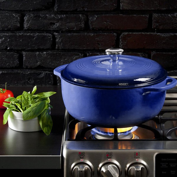  Olla de sopa de hierro fundido olla de sopa olla antiadherente  cacerola de cocina cacerola para cocina de inducción de gas para interior y  exterior olla de cocina (color rojo) 